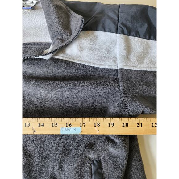 COLUMBIA Gray Black Active Outdoor Sporty Pullover Fleece Jacket SZ M - Picture 5 of 6